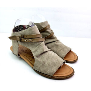 Blowfish Malibu Balla Womens Size 9 Tan Casual Gladiator Wedge Sandals